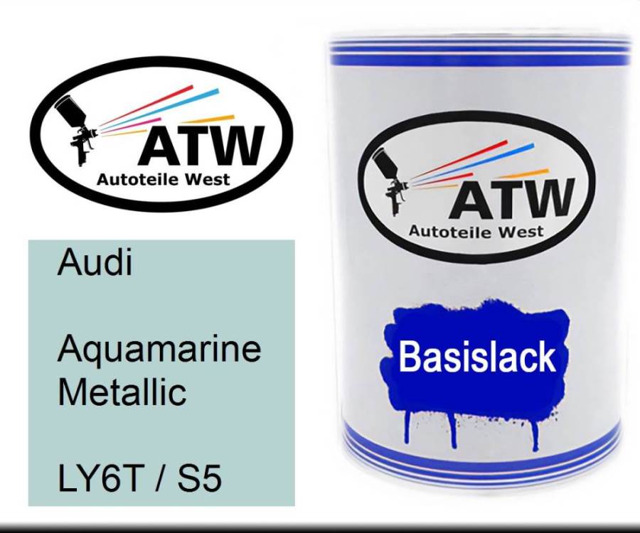 Audi, Aquamarine Metallic, LY6T / S5: 500ml Lackdose, von ATW Autoteile West.